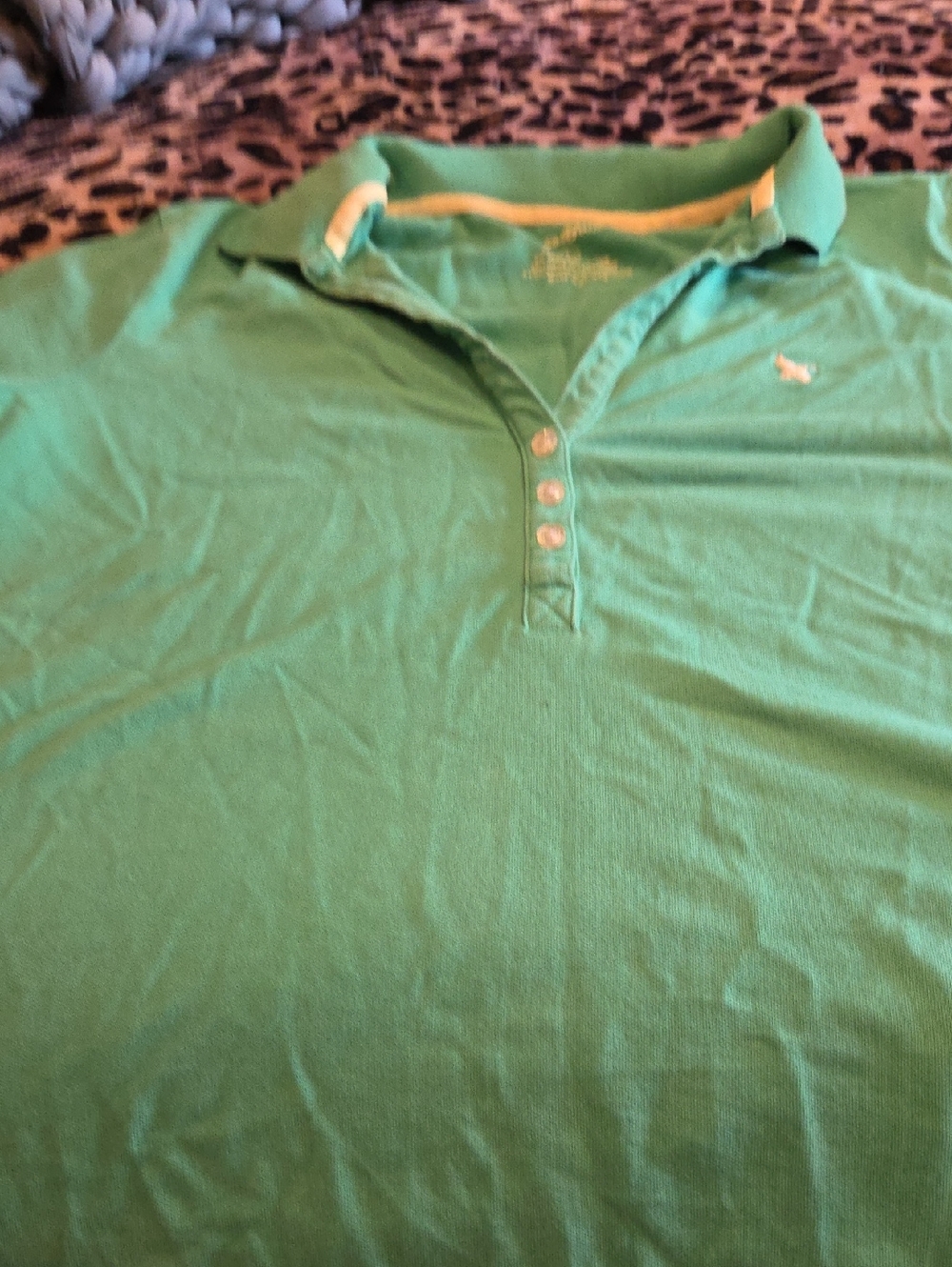 Eddie Bauer Women's Teal-Green Polo with Contrast Inner Collar